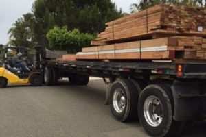 Deconstructed lumber on its way to a new project
